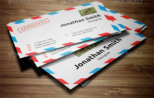 Envelope styled business card template