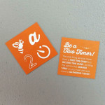 Square business card - solid color