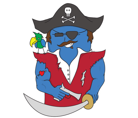 Mr. Keg as a pirate