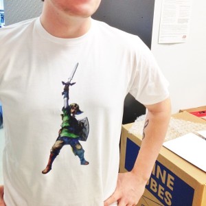 DTG Print of Zelda Link on a white shirt
