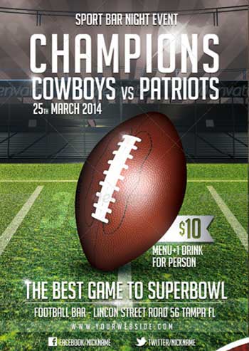 Super Bowl Sunday Flyer Template