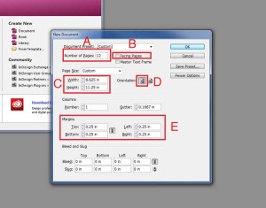 Booklet settings in Adobe Illustrator