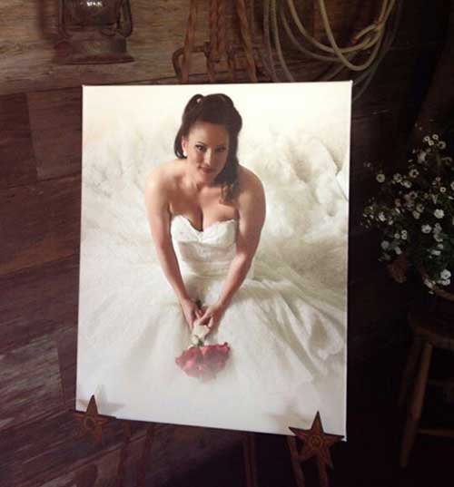 wedding canvas print of bride