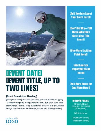 Winter event flyer template from Microsoft Word