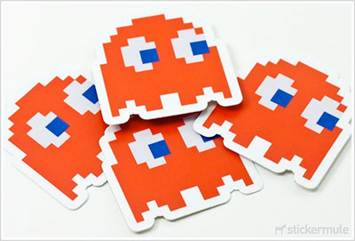 8-bit Pacman Ghost stickers
