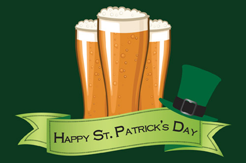 beer and hat St. Patrick's Day Postcard