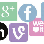 Flat designed social icons