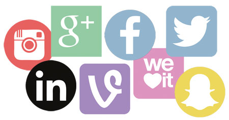 Flat designed social icons