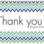 Thank you card with stripes
