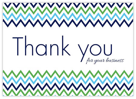 Thank you card with stripes
