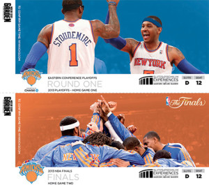NY Knicks Ticket designs