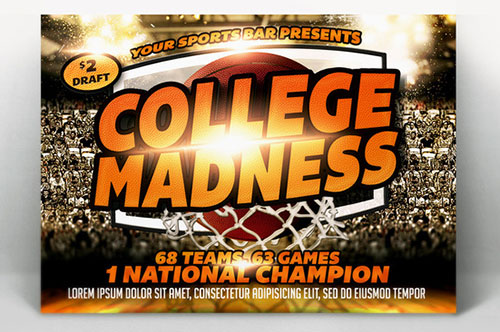 College Madness 5x7 Card Template