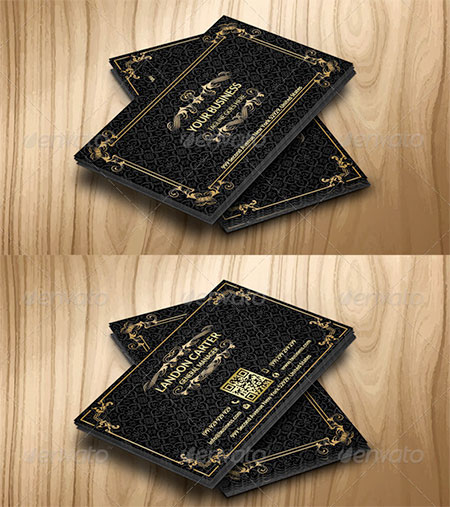 Wild black and gold business card