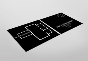 black square business card