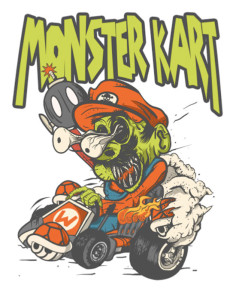 Gruesome Mario Kart Art by King Monster