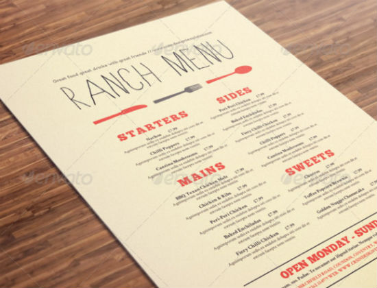 Natural Menu Template