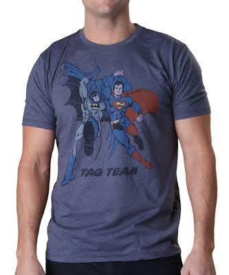 Superhero shirt with Batman and Superman as friends