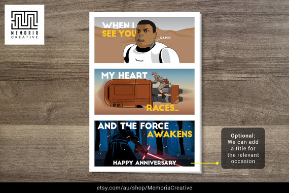 Star Wars Force Awakens Valentines Card