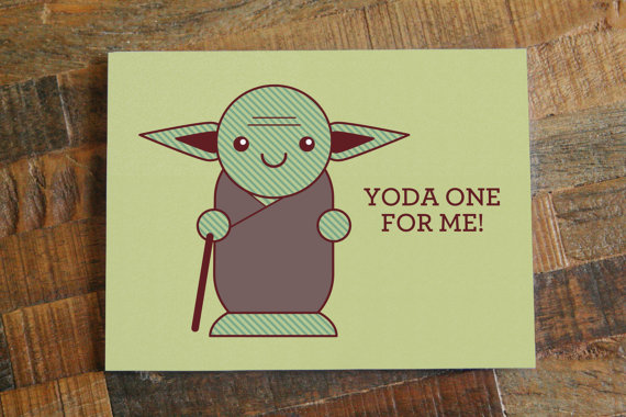 Yoda One for Me Star Wars Valentines Day Card