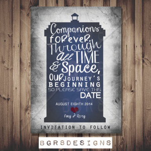 Doctor Who Save the Date card