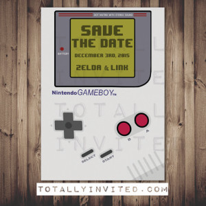 Gameboy Save The Date Card