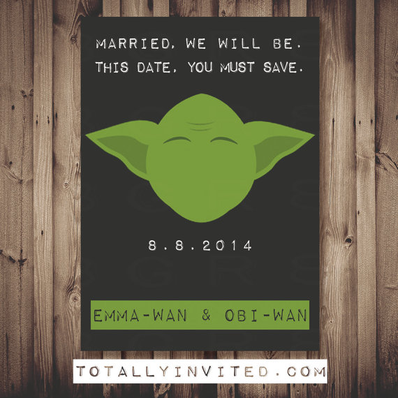 Star Wars Yoda Save the Date card