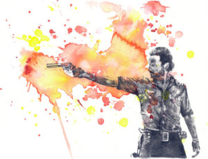 Rick Grimes Walking Dead Watercolor poster