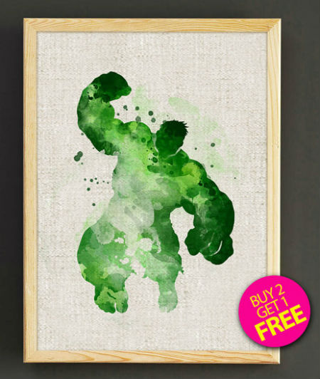 Hulk Watercolor poster