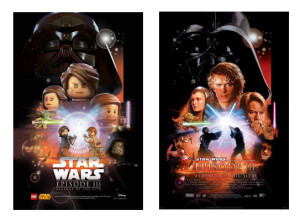 Star Wars Ep3 Lego movie posters and original