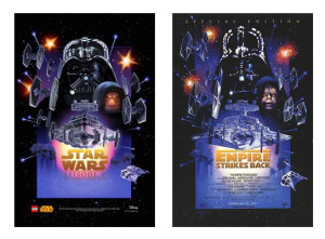 Star Wars Ep5 Lego movie poster compared to original