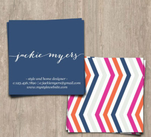 Square business card - colorful