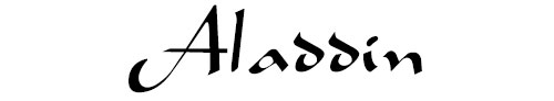 Aladdin Font Example