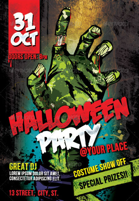 Zombie Halloween Party Flyer