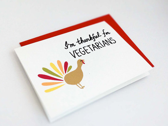 Thankful for Vegetarians Thanksgiving Card