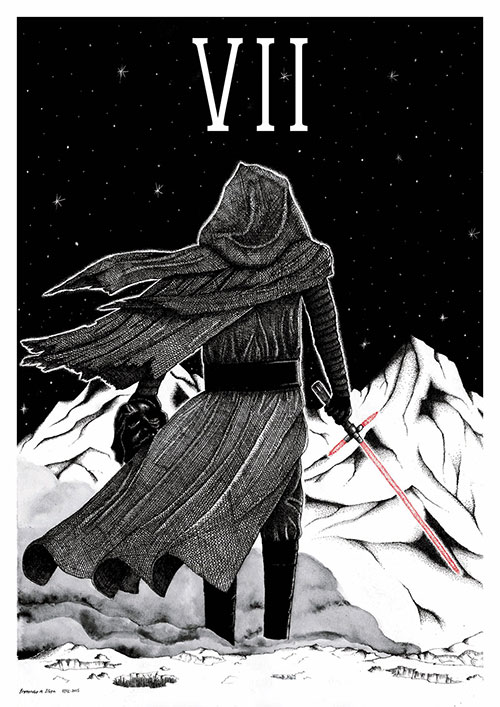 Kylo Ren Illustration in Ink