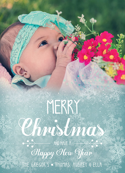 Christmas Card Template with Baby for Adobe Photoshop