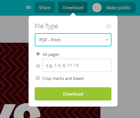 PDF Print in Canva