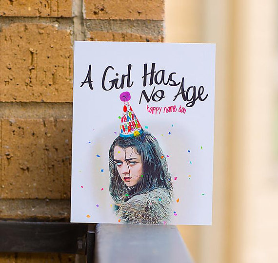 Arya  Game of Thrones Birthday Card 