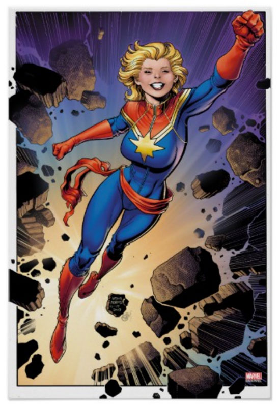 Captain Marvel comic book style art