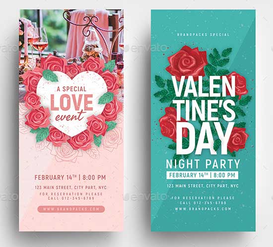 Valentines Day rack card template
