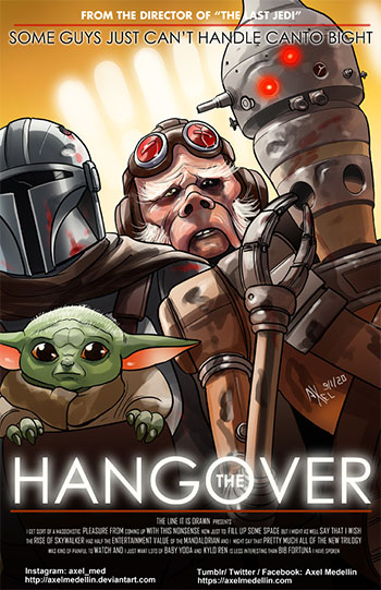 Baby Yoda mashed up with The Hangover movie