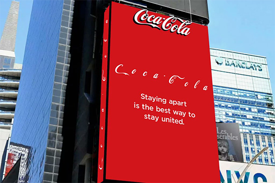 Coke social distancing logo