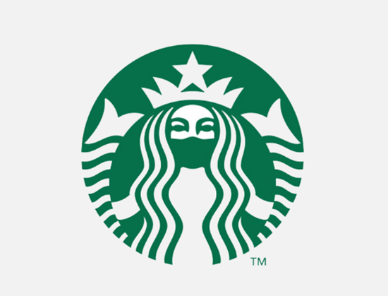 Starbucks logo imagined for COVID19 outbreak