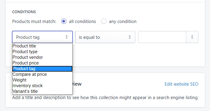 Collection conditions