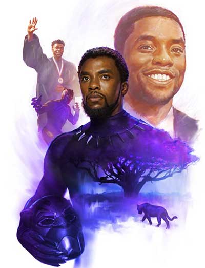 Art honoring Boseman by Ryan Meinerding