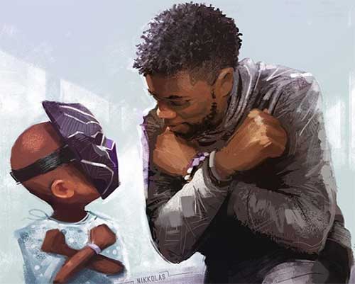 Chadwick Boseman art by Nikkolas Smith