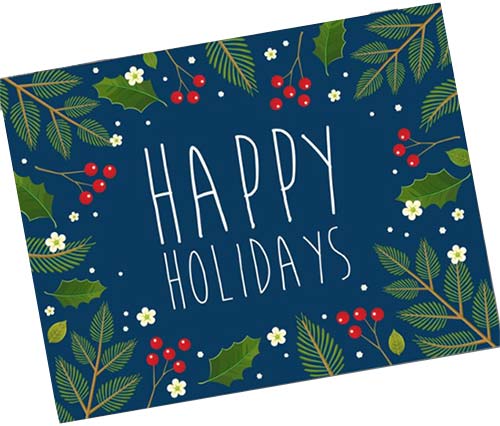 Happy Holidays printable card