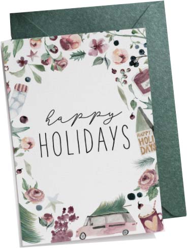 Happy Holidays printable card