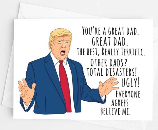 Funny Fathers Day Card with Trump